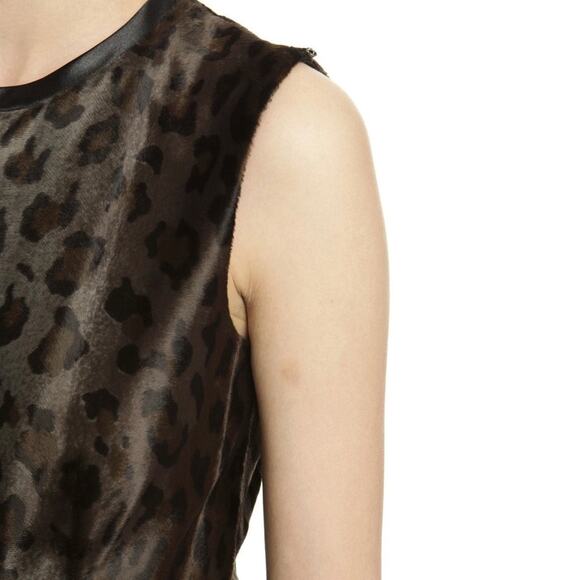 Sportmax Code Faux Fur Leopard Print Dress size US 8 - Picture 7 of 13